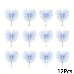 12pcs Advertising Promotion Fan Paper Fan Travel Fan Round Paper Fan