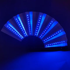 Glow in the Dark Hand Fan w/ LED Light for Nighttime Performances