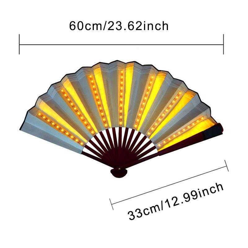 Glow in the Dark Hand Fan w/ LED Light for Nighttime Performances