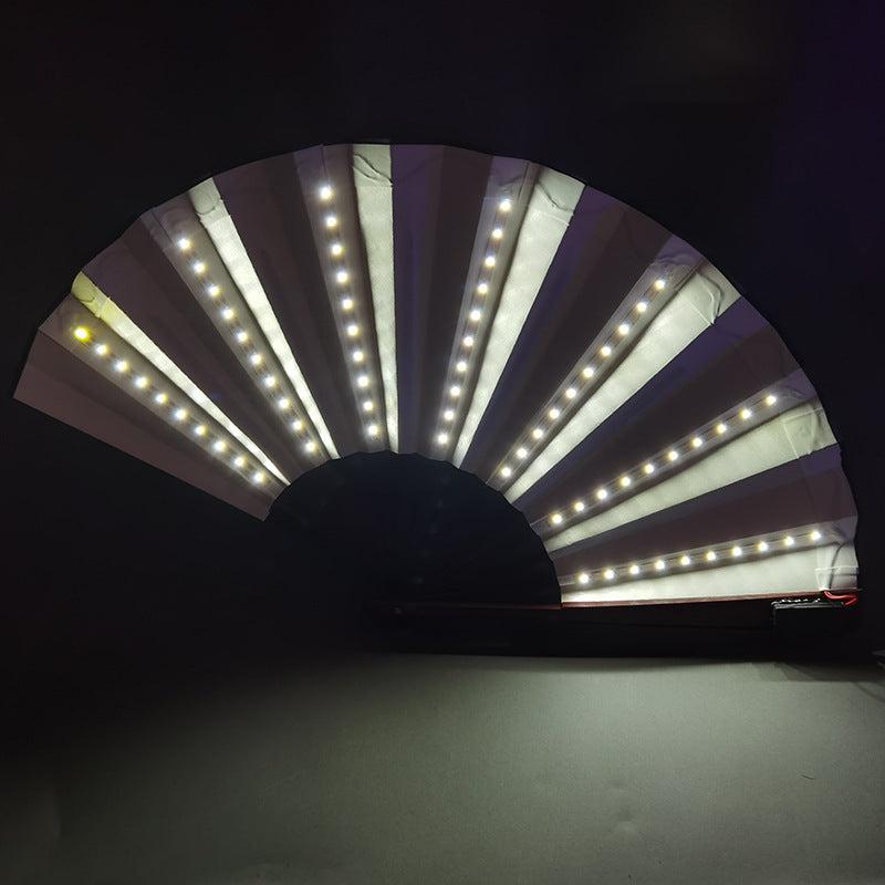 Glow in the Dark Hand Fan w/ LED Light for Nighttime Performances