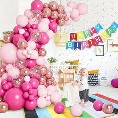185pcs Pink Balloon Garland Arch Kit for Birthday Princess Theme Baby Shower