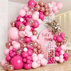 185pcs Pink Balloon Garland Arch Kit for Birthday Princess Theme Baby Shower