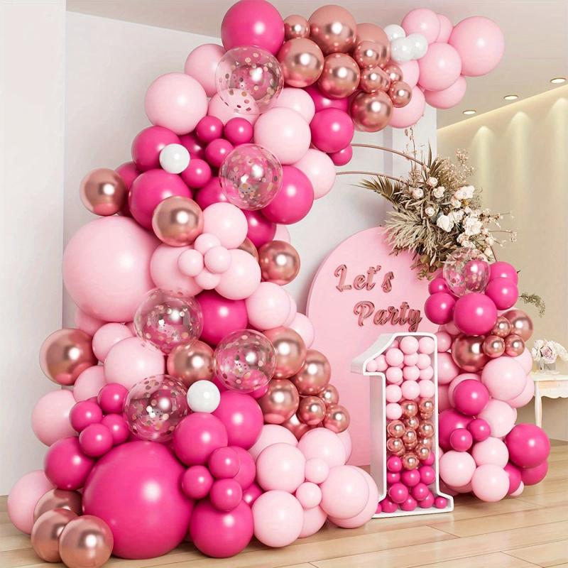 185pcs Pink Balloon Garland Arch Kit for Birthday Princess Theme Baby Shower