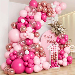 185pcs Pink Balloon Garland Arch Kit for Birthday Princess Theme Baby Shower