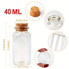 32pcs 30-80mm 40ML Hanging Glass Bottle Jars DIY Ornament