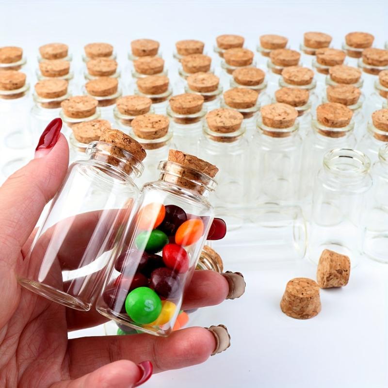 32pcs 30-80mm 40ML Hanging Glass Bottle Jars DIY Ornament