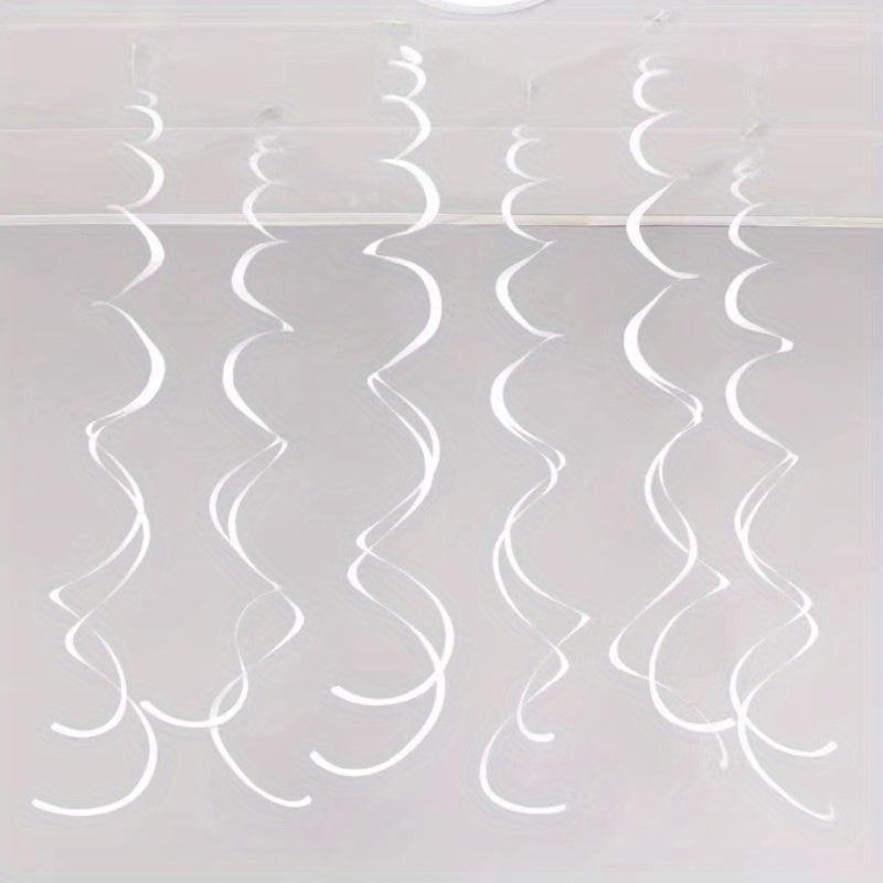 6pcs Swirl Decor PVC Spiral Indoor Party Decorations for Birthday and Christmas