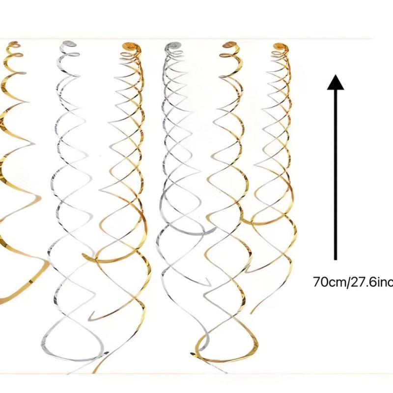 6pcs Swirl Decor PVC Spiral Indoor Party Decorations for Birthday and Christmas