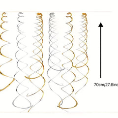 6pcs Swirl Decor PVC Spiral Indoor Party Decorations for Birthday and Christmas