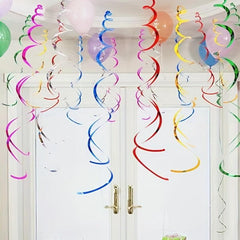 6pcs Swirl Decor PVC Spiral Indoor Party Decorations for Birthday and Christmas