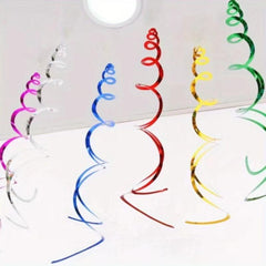 6pcs Swirl Decor PVC Spiral Indoor Party Decorations for Birthday and Christmas