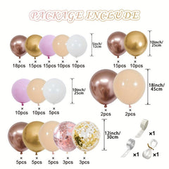 143pcs Pink and Rose Gold Balloon Garland Kit for Wedding Birthday Baby Shower