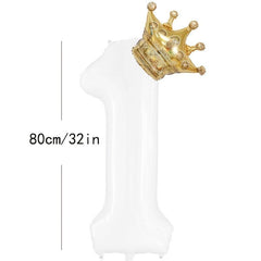 1pc 81 Rose Crown Number Foil Balloons Party Wedding Balloon