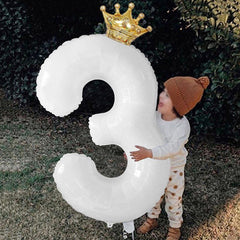 1pc 81 Rose Crown Number Foil Balloons Party Wedding Balloon