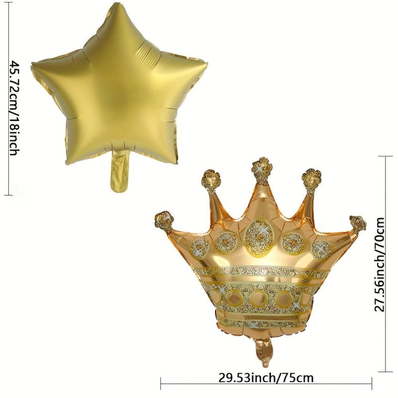 141pc Night Balloon Party Set Golden Crown Decoration