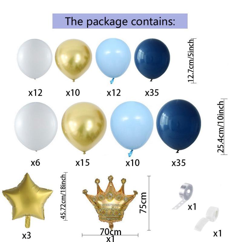 141pc Night Balloon Party Set Golden Crown Decoration