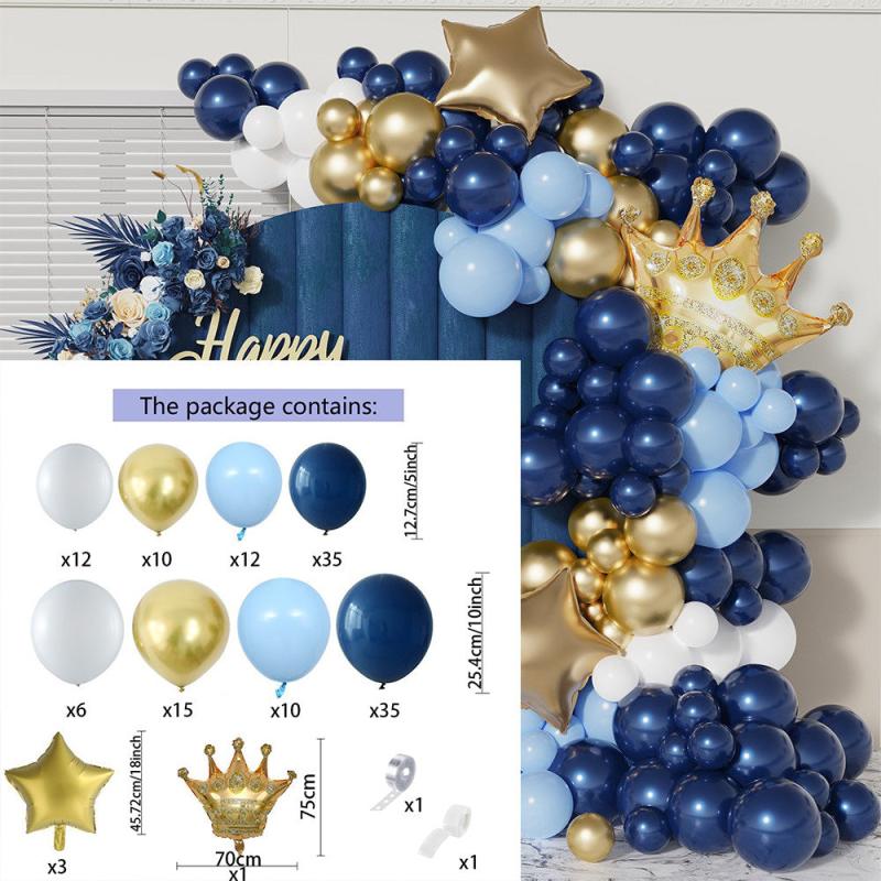 141pc Night Balloon Party Set Golden Crown Decoration