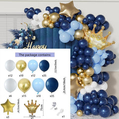 141pc Night Balloon Party Set Golden Crown Decoration