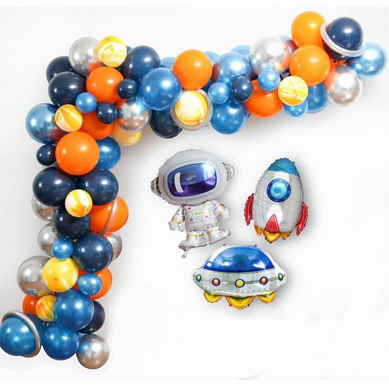 106pcs Space Themed Birthday Party Set Astronaut Alien Balloon Decoration