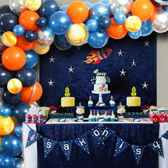 106pcs Space Themed Birthday Party Set Astronaut Alien Balloon Decoration