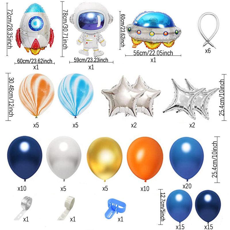 106pcs Space Themed Birthday Party Set Astronaut Alien Balloon Decoration