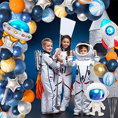 106pcs Space Themed Birthday Party Set Astronaut Alien Balloon Decoration