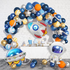 106pcs Space Themed Birthday Party Set Astronaut Alien Balloon Decoration