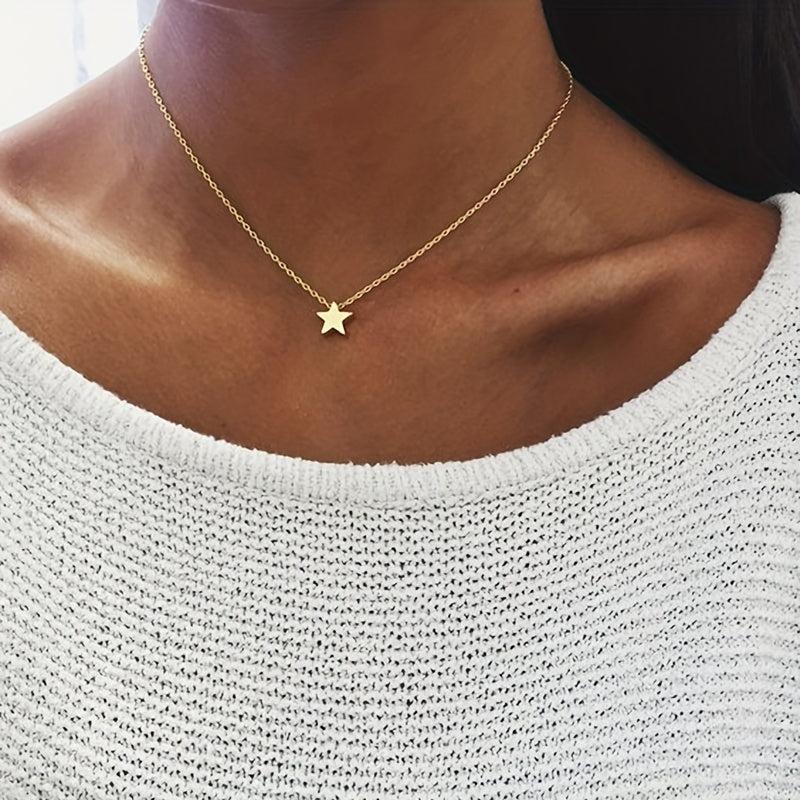 Pentagram Necklace Pendant Star Choker Women Mother's Birthday Gift