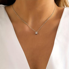 Pentagram Necklace Pendant Star Choker Women Mother's Birthday Gift