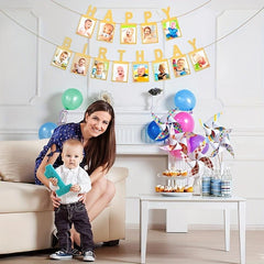 Happy Birthday Party Photo Pull Flag Banner Supplies Decor