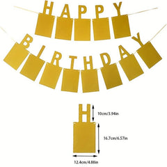 Happy Birthday Party Photo Pull Flag Banner Supplies Decor