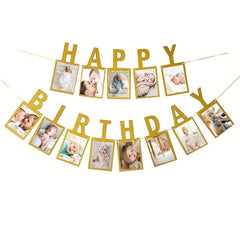Happy Birthday Party Photo Pull Flag Banner Supplies Decor