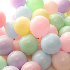 50pc Pastel Party Macaron Balloons, 30 Rainbow Colors Helium Balloons