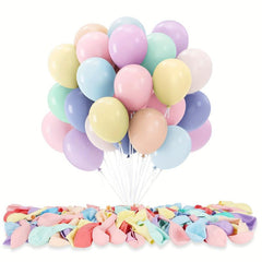 50pc Pastel Party Macaron Balloons, 30 Rainbow Colors Helium Balloons