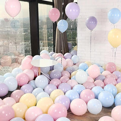 50pc Pastel Party Macaron Balloons, 30 Rainbow Colors Helium Balloons