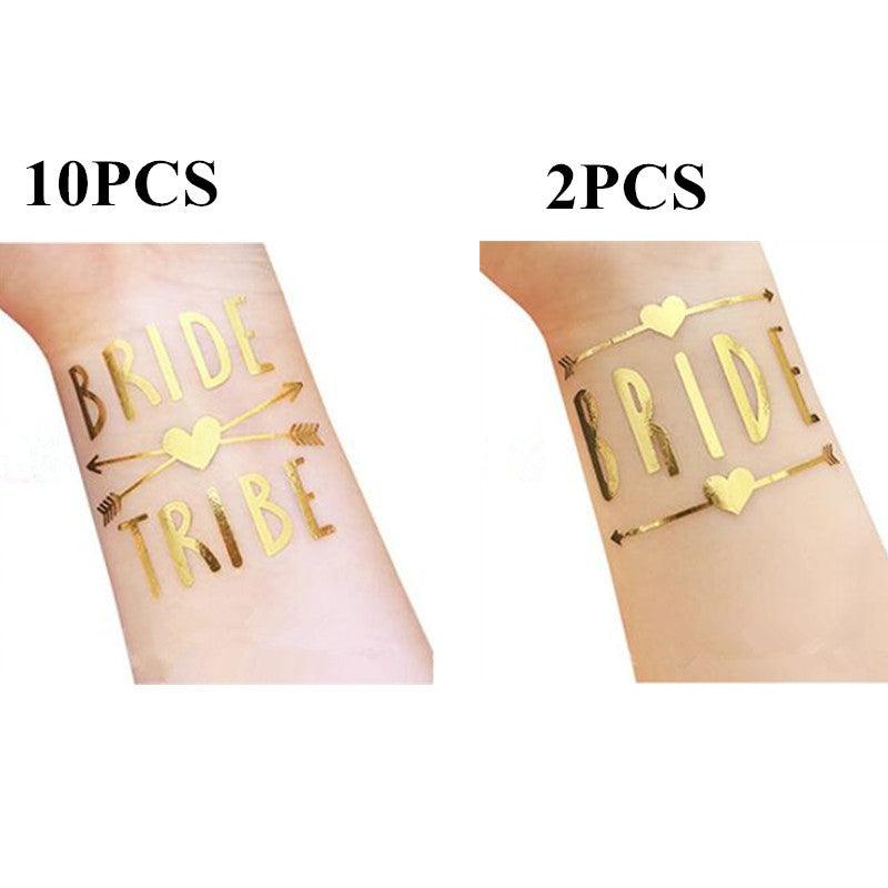 12pc Team Bride Tattoo Sticker Hen Party Bridal Shower Wedding Decoration
