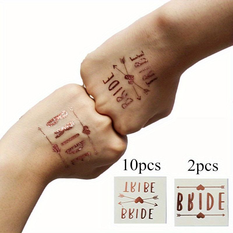 12pc Team Bride Tattoo Sticker Hen Party Bridal Shower Wedding Decoration