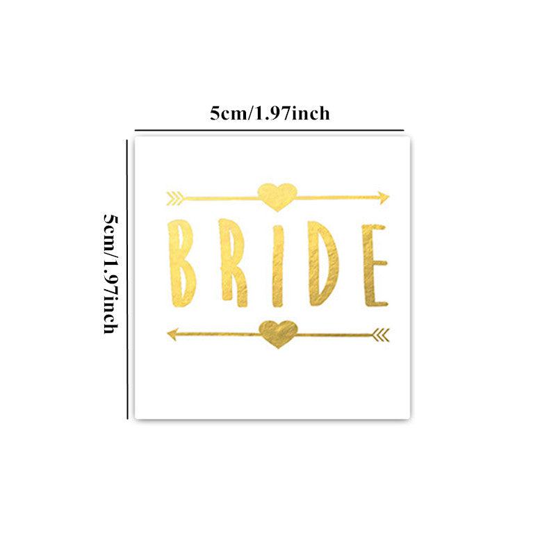 12pc Team Bride Tattoo Sticker Hen Party Bridal Shower Wedding Decoration
