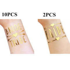 12pc Team Bride Tattoo Sticker Hen Party Bridal Shower Wedding Decoration