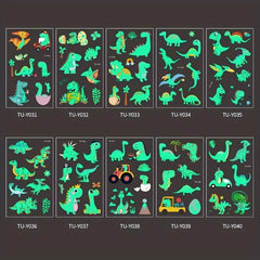 10 Sheets Luminous Dinosaur Temporary Tattoos Waterproof Stickers for Kids
