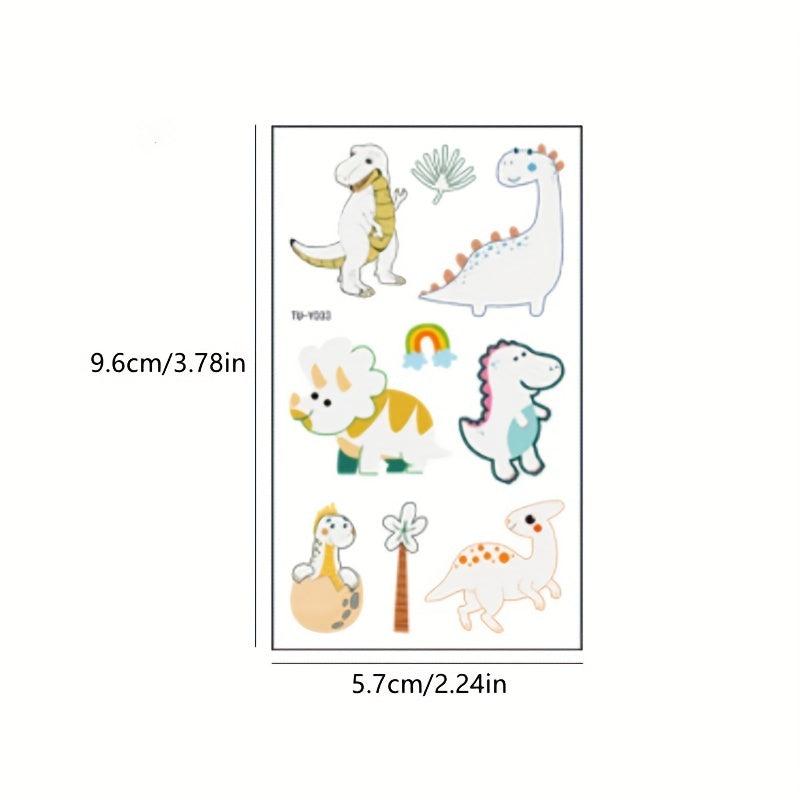 10 Sheets Luminous Dinosaur Temporary Tattoos Waterproof Stickers for Kids