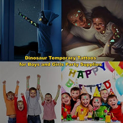 10 Sheets Luminous Dinosaur Temporary Tattoos Waterproof Stickers for Kids