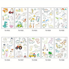 10 Sheets Luminous Dinosaur Temporary Tattoos Waterproof Stickers for Kids