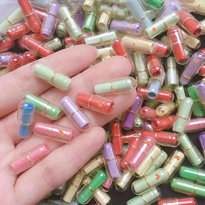 50pcs Love Letter Capsules DIY Confession Small Pills Small Paper Strips