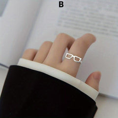 Adjustable Glasses Ring Hand Jewelry for Women - Creative Birthday Gift