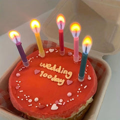 Rainbow Flame Candle Ins Party Candle Creative Cake Decoration