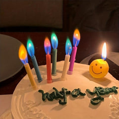Rainbow Flame Candle Ins Party Candle Creative Cake Decoration