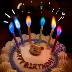 Rainbow Flame Candle Ins Party Candle Creative Cake Decoration