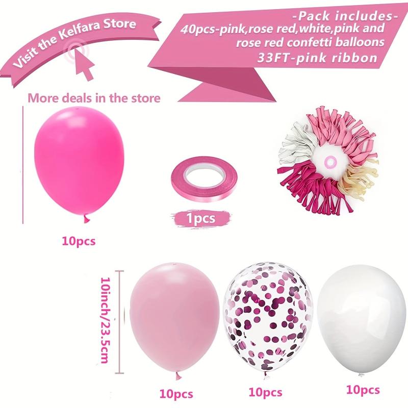 40pcs Pink Balloons in Various Shades for Special Occasions
