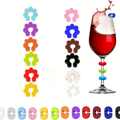 24pcs Silicone Wine Glass Charms - Mark Your Drinks - Ideal for Cocktails